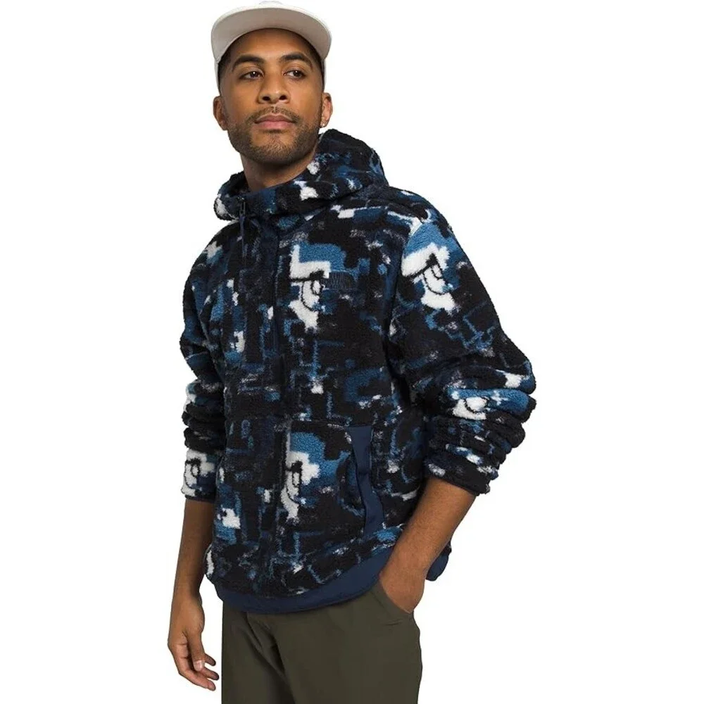 The North Face Campshire NF0A84HX Men's Summit Navy Fleece Hoodie Size S SGN608